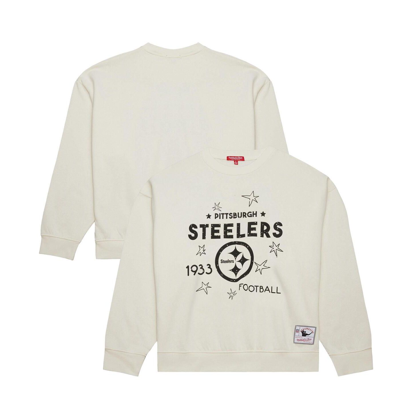 Женский свитшот Fanatics Pittsburgh Steelers Shooting Star большого размера, кремовый — фото 1