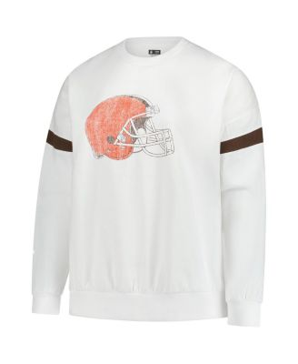 Women's&nbsp;White Cleveland Browns Plus Size Fleece Pullover Sweatshirt