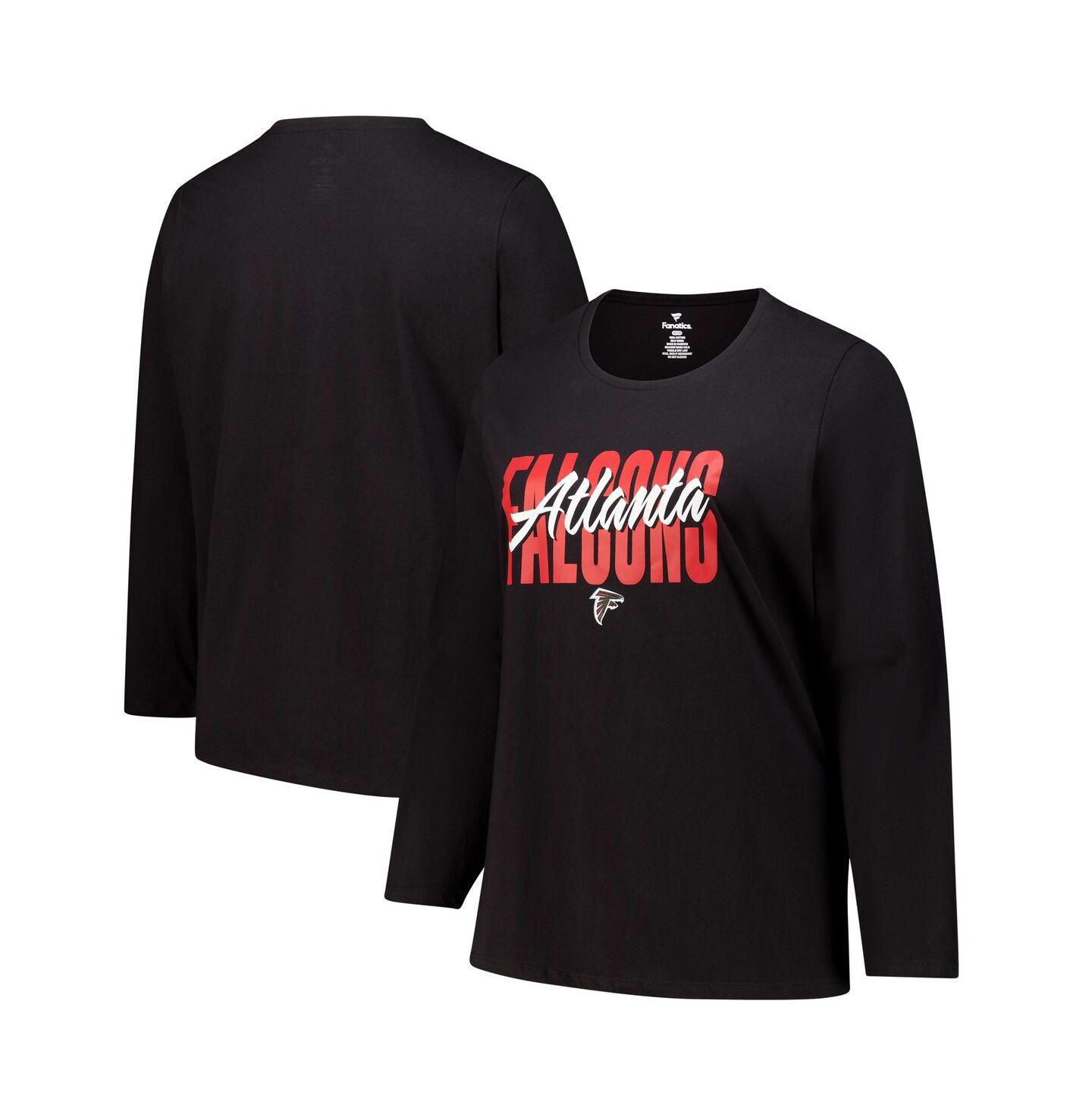 Женская футболка Fanatics Black Atlanta Falcons Long Sleeve Scoop Neck — фото 1
