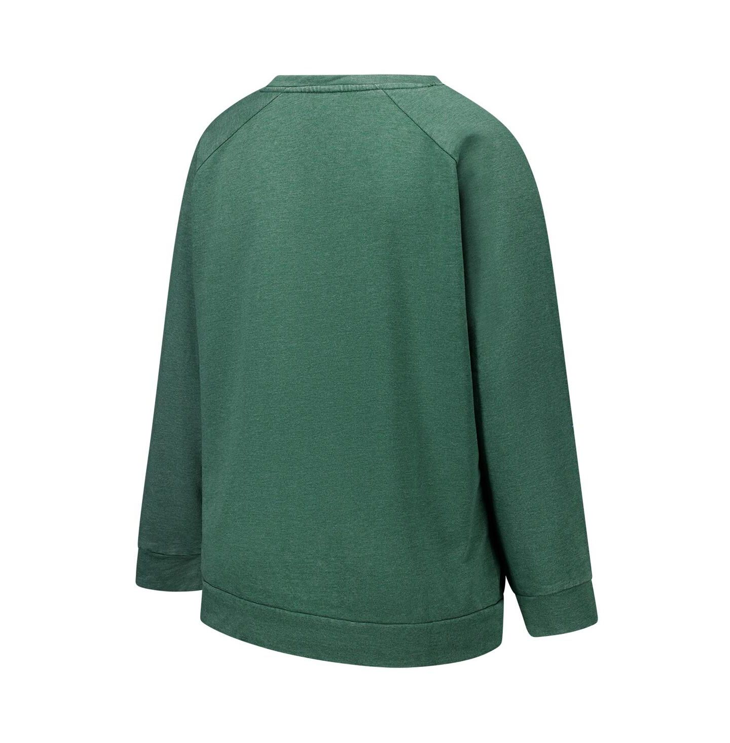 Женская толстовка Profile Heather Green New York Jets Plus Size Acid Wash Raglan — фото 2