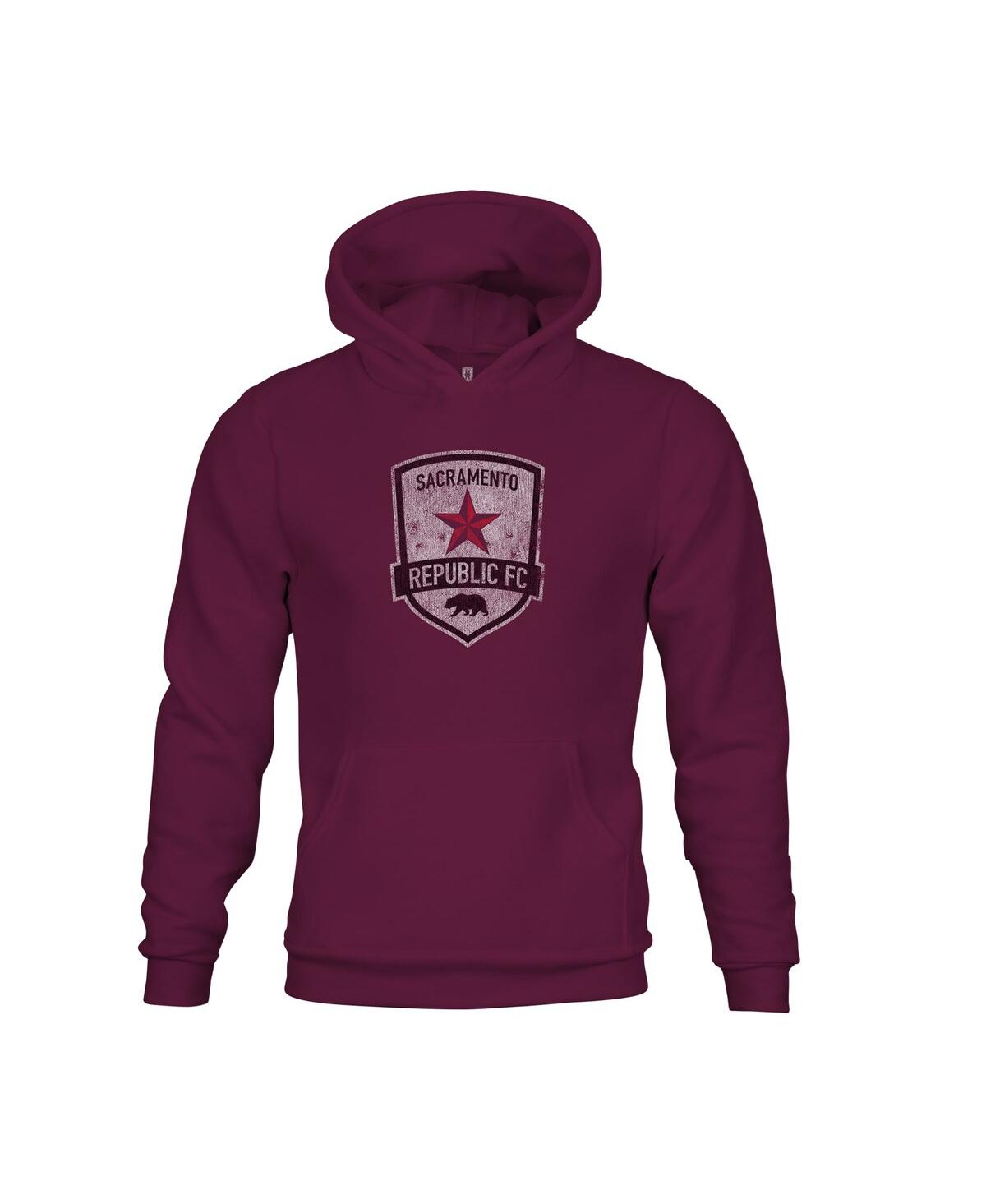 1863fc Big Boys And Girls Maroon Sacramento Republic Fc Color Badge Fleece Pullover Hoodie In Burgundy