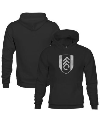 1863FC - Big Boys and Girls Black Fulham Mono Badge Fleece Pullover Hoodie