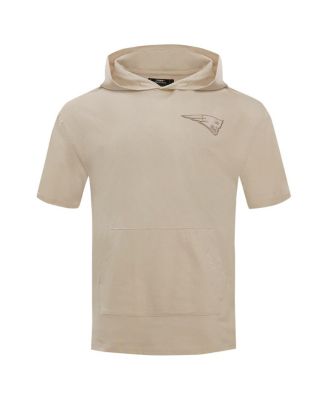 Men's Tan New England Patriots Neutrals Capsule Short Sleeve Pullover Hoodie