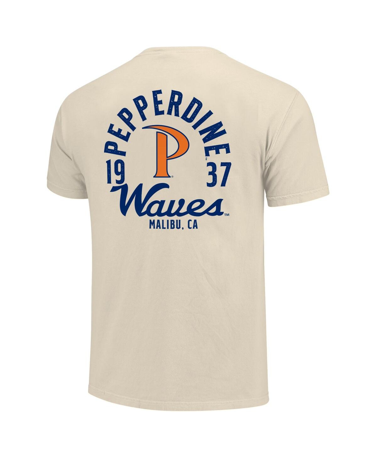 Image One Men's Cream Pepperdine Waves Comfort Colors Mascot Overlay T-shirt In Multi