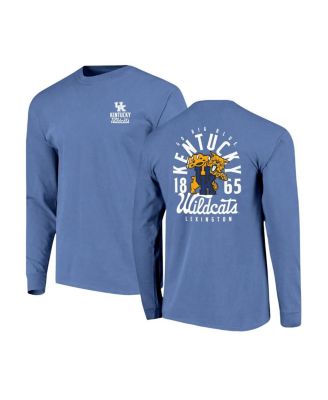 Men's Royal Kentucky Wildcats Comfort Colors Mascot Overlay Long Sleeve T-Shirt