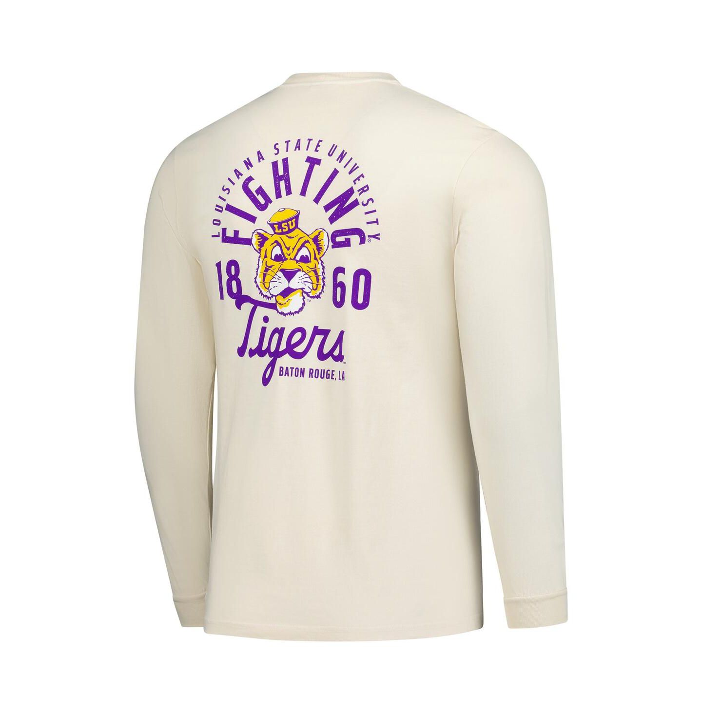 Мужская футболка Image One Natural LSU Tigers Comfort Colors Mascot Overlay Long Sleeve — фото 2