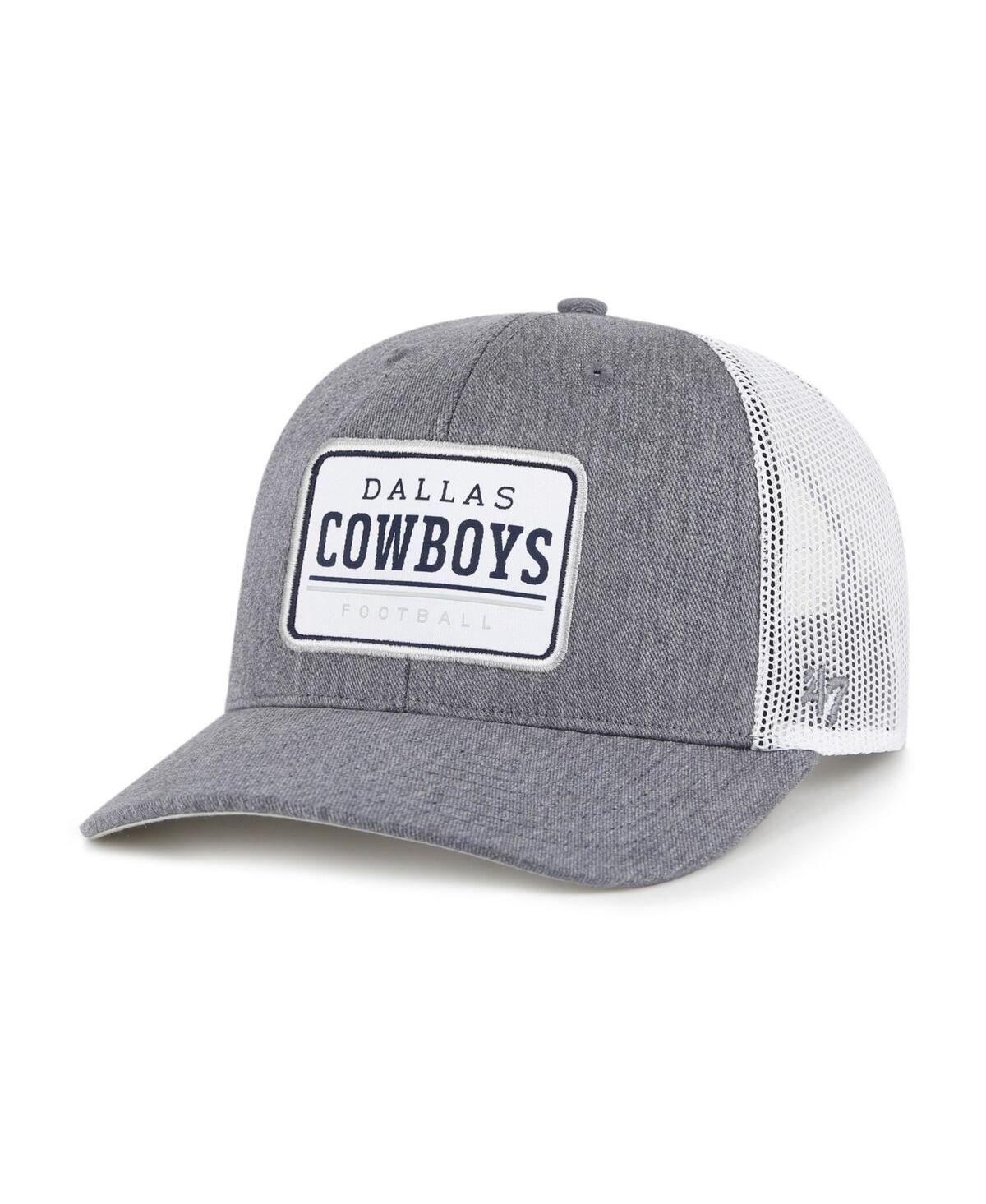 47 Brand Men's Heather Gray/white Dallas Cowboys Ellington Trucker Adjustable Hat In Gray