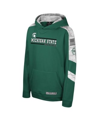 Big Boys and Girls Green Michigan State Spartans OHT Military Appreciation Cyclone Digital Camo&nbsp;Pullover Hoodie
