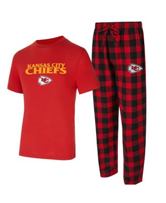 Concepts Sport - Men's Red/Black Kansas City Chiefs Avondale T-Shirt Flannel Pants Set