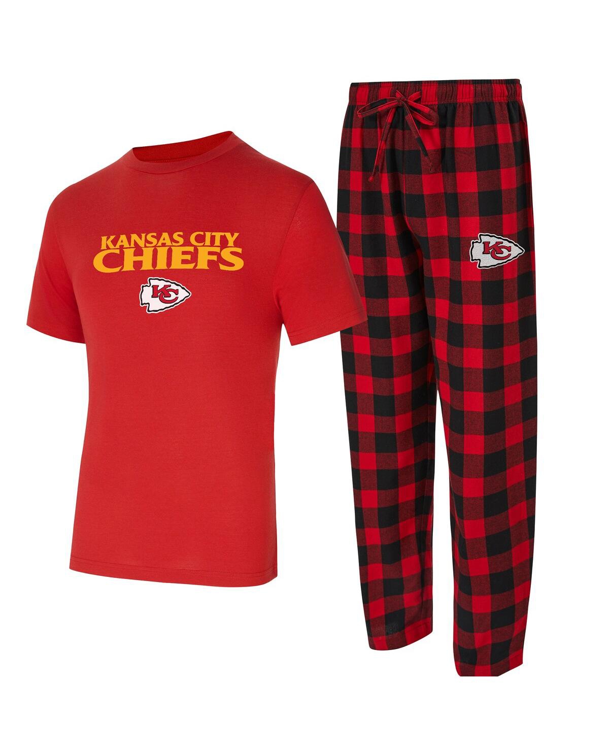 Concepts Sport Men's Red/Black Kansas City Chiefs Avondale T-Shirt Flannel Pants Set - Red, Black