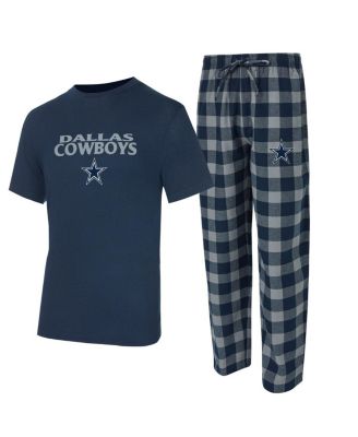 Concepts Sport - Men's Navy/Gray Dallas Cowboys Avondale T-Shirt Flannel Pants Set