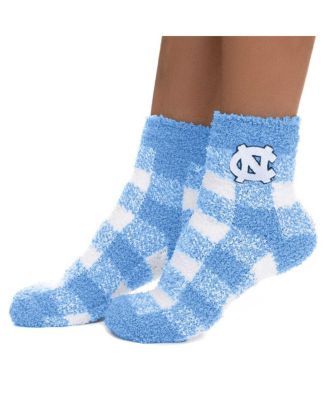 ZooZatz - Women's North Carolina Tar Heels Fuzzy Buffalo Checkered Ankle Socks
