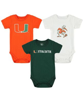 Wes & Willy - Baby Boys and Girls Miami Hurricanes Three-Pack Bodysuit Set