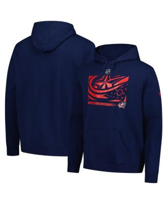 Fanatics - Men's Navy Columbus Blue Jackets Authentic Pro Fleece Pullover Hoodie