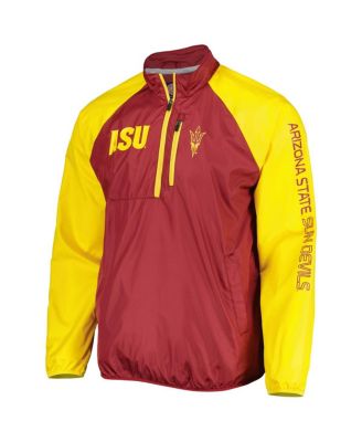 Men's Maroon/Gold Arizona State Sun Devils Point Guard Raglan Half-Zip Jacket