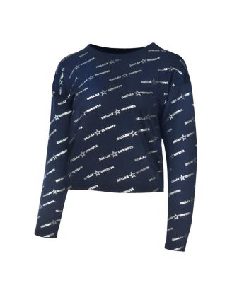 Men's Navy Dallas Cowboys Foil Long Sleeve T-Shirt
