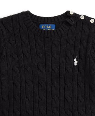 Girls' 2T-6X Crewneck Cable Knit Sweater