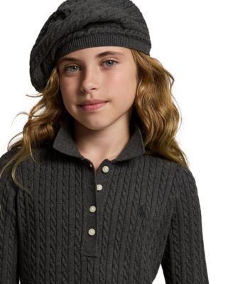 Girls' 7-16 Mini-Cable Long Sleeve Sweater Dress