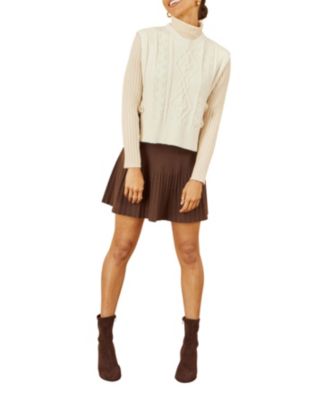 Women's Sweaters Floral Cable Knit Side Tie Pullover