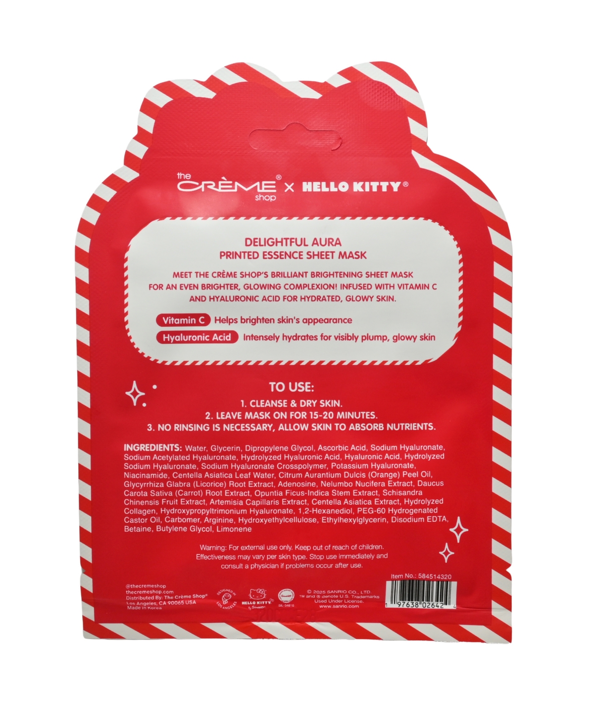 The Creme Shop Hello Kitty Delightful Aura Essence Sheet Mask