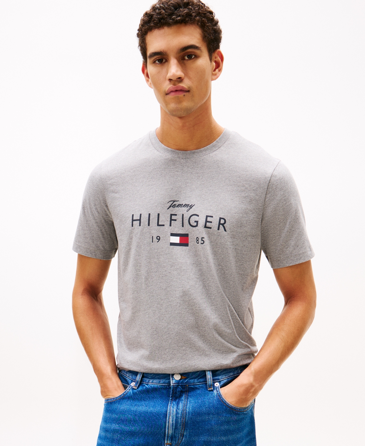 Tommy Hilfiger Men's Crewneck T-shirt In Gray