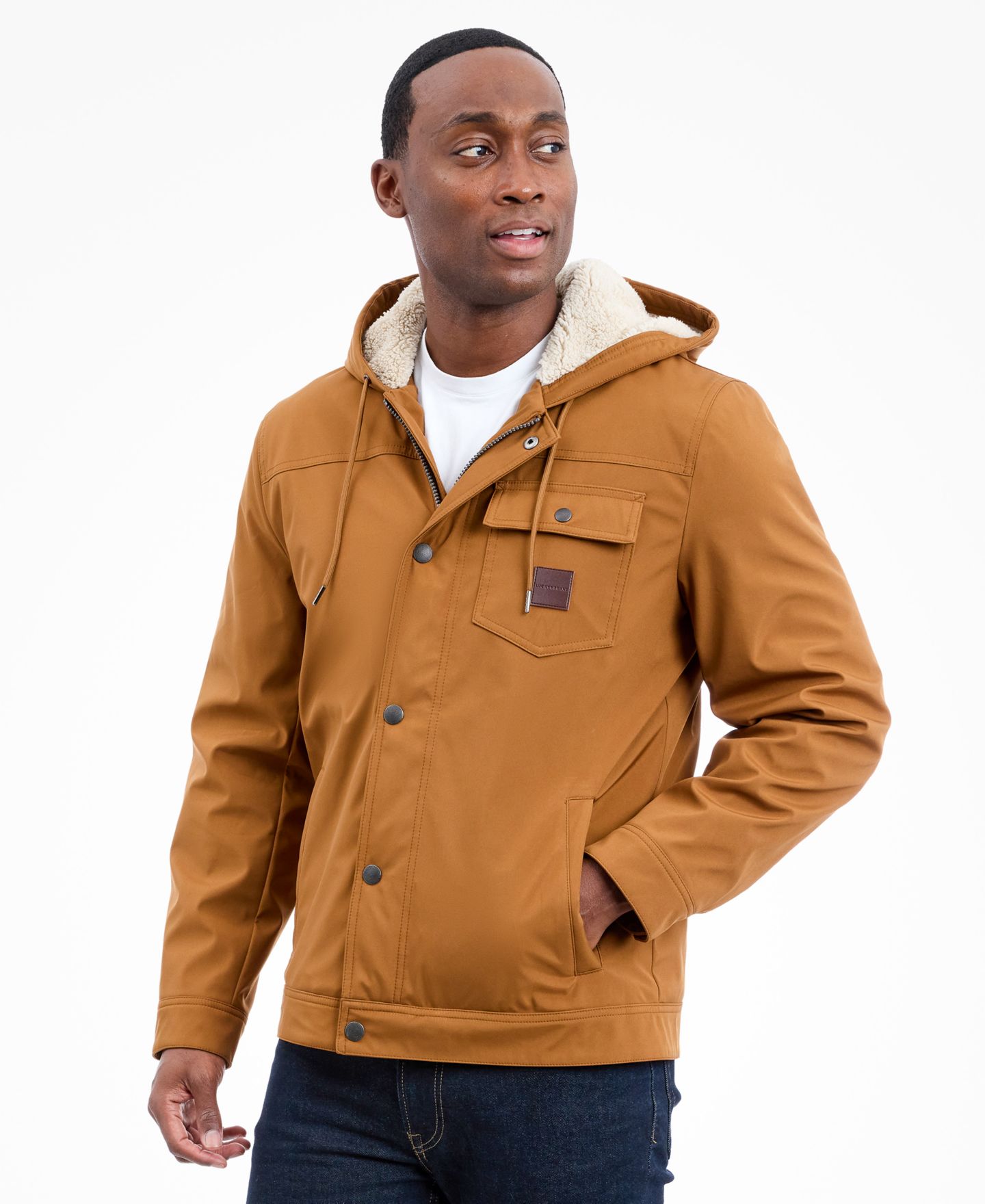 Мужская куртка Lucky Brand Sherpa Lined Softshell, цвет: Коричневый — фото 4