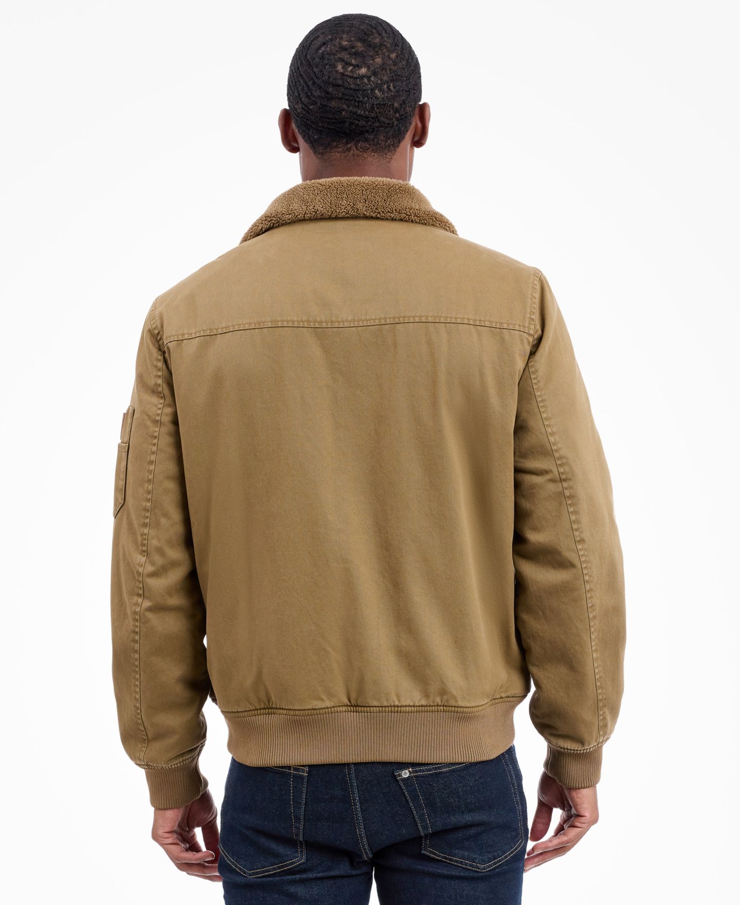 Мужская куртка Lucky Brand Sherpa Collar Flight, цвет: Хаки — фото 5