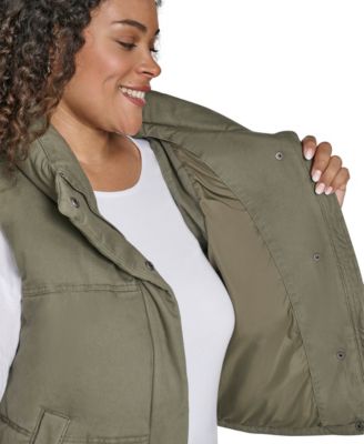 Plus Size Sleeveless Short Puffer Vest