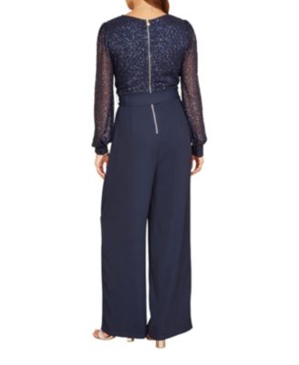 Women's Long Sleeved Sequin Jumpsuit