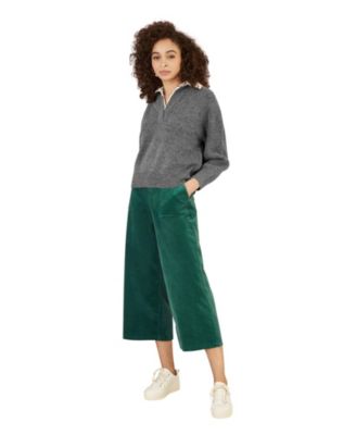 Women's Cord Cropped Wide Leg Pants