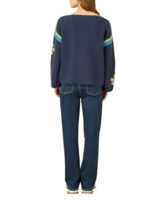 Women's Crochet Flower Long Sleeve Jumper