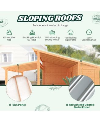 20' x 12.5' Outdoor Wooden Gazebo with Storage Room