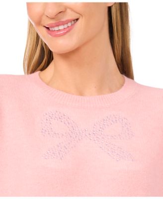 Women's Sequin Bow Long Sleeves Sweater