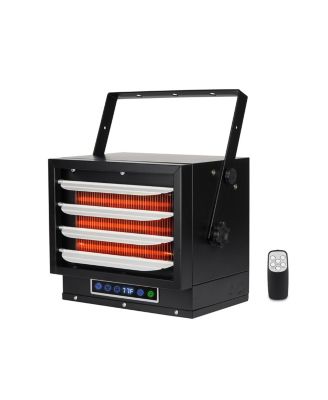 7500W Portable Hard-Wire Installation Garage Heater With Remote and Vertical and Horizontal Air Flow in Black
