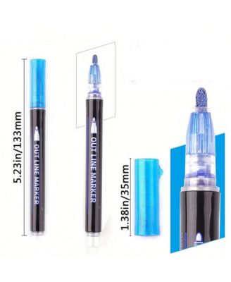 24 Colors Double Line Outline Pens, Shimmer Markers Set for Drawing, Greeting Card, DIY Art Crafts, Scrap Booking