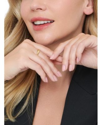 Rope Ring in Gold Plated Sterling Silver, Size 7