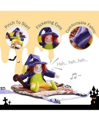 Howling Witch Dog Halloween Costume with Spooky Sound, Funny Dog Outfit with Creepy Laughing Witch, Dog Costume for All Breeds (Small)