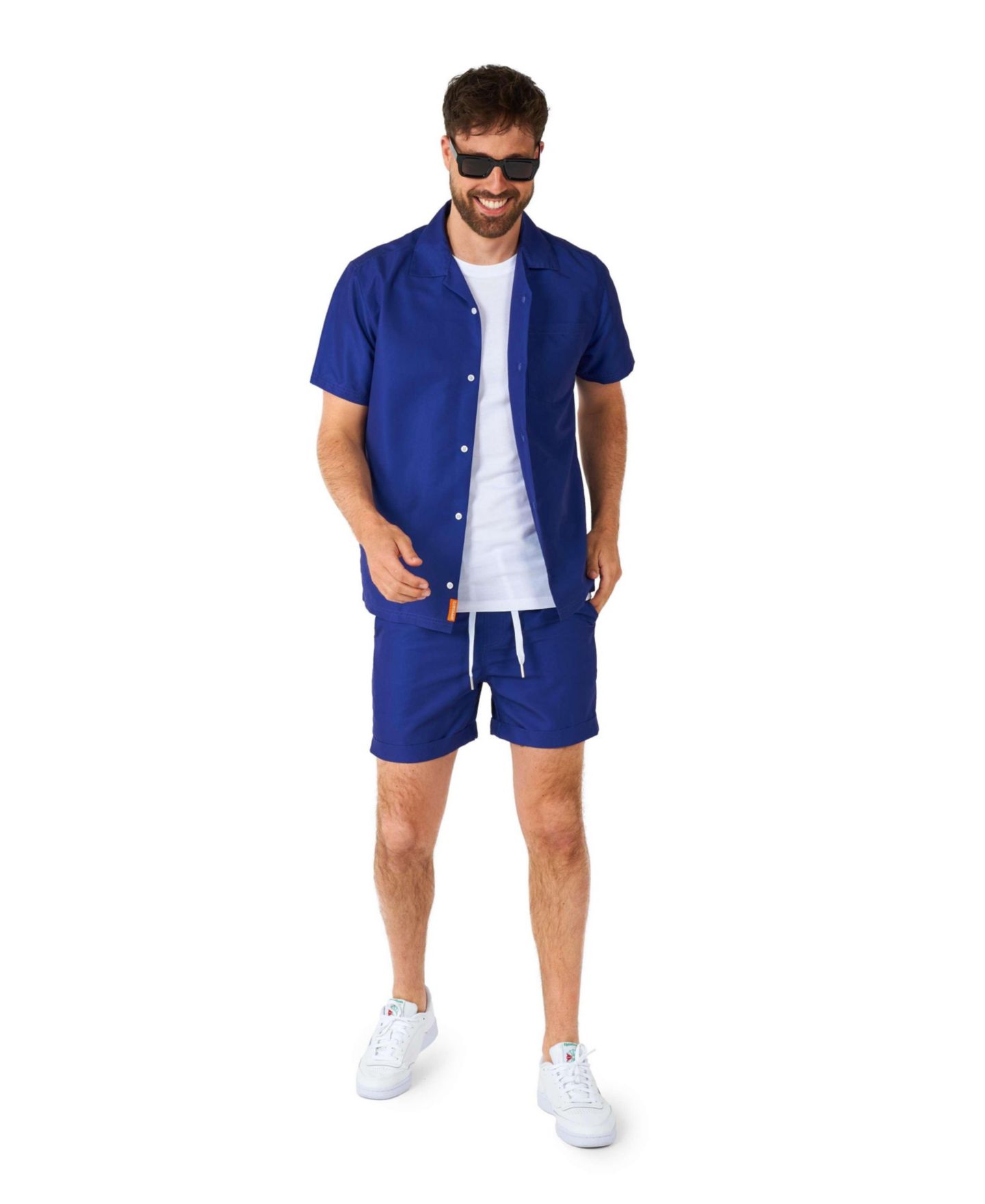 Мужской комплект OppoSuits Summer Set - 2 Piece Beach Wear set - Navy Blue - Matching Shirt and Shorts, цвет: Синий — фото 4
