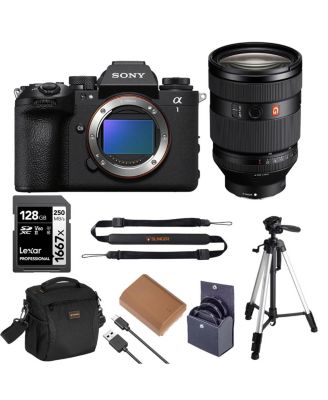 a1 II Mirrorless Camera, Bundle with FE 28-70mm f/2 GM Lens, 128GB Memory Card, Extra Battery, Shoulder Bag, Sling Strap, Tripod and Filter Kit