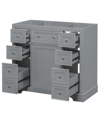 36" Bathroom Vanity, Cabinet Base Only, One Cabinet and Six Drawers