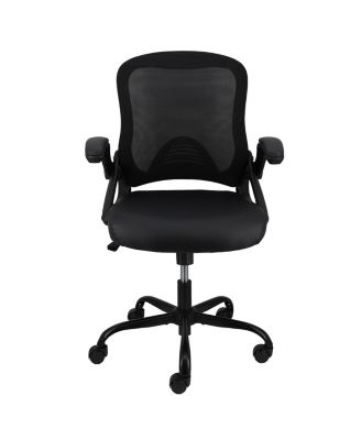 Mid Back Adjustable Mesh and Fabric Office Chair in Black