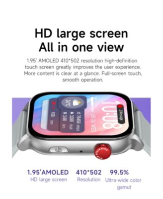 1.95" AMOLED Smart Watch for Women Men With Bluetooth Calling, Health Monitoring,Sport Modes, Intelligent Reminder IP67 -Silver