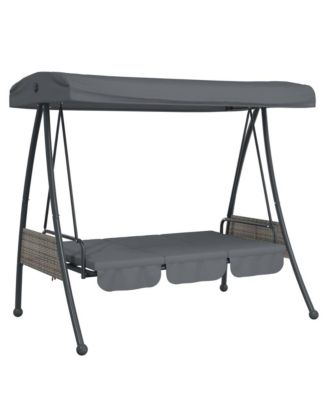 Garden Swing Bench Dark grey Powder-coated steel Large