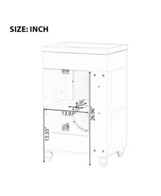 20&amp;quot; Bathroom Vanity with Sink, Cabinet with Two-Tier and Adjustable Shelf, Solid Wood and MDF