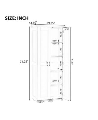 Storage Cabinet with Two Doors for Bathroom, Office, Adjustable Shelf, MDF Board