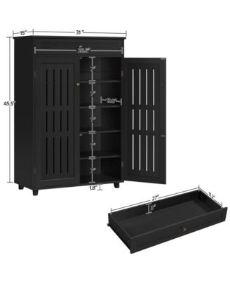 5-Tier Shoe Storage Cabinet with Drawer and Adjustable Shelves