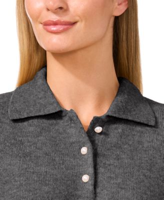 Women's Short Sleeve Polo Sweater 