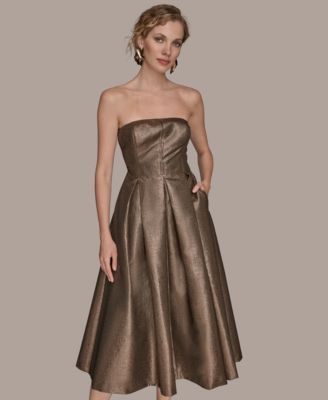 Women's Strapless Fit and Flare Cocktail Dress