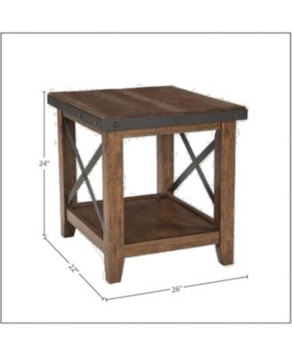 Taos End Table, Multi Colored Brown Canyon Finish