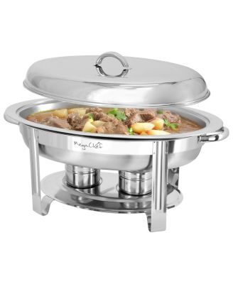 5.8 Quart Stainless Steel Oval Professional Chafing Dish/Food Warmer/Buffet Server Serving Dish